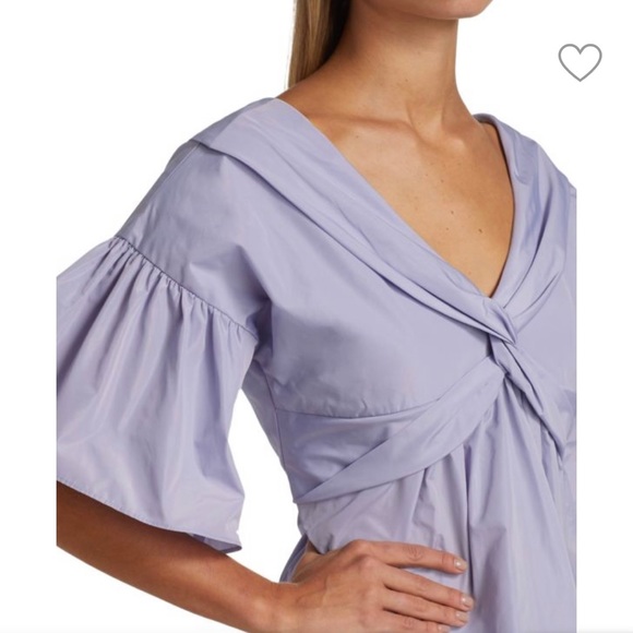 CINQ À SEPT Carolyn Bell-Sleeve Twist-Front Top - Picture 9 of 12